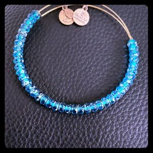Teal beaded expandable Alex and Ani bracelet